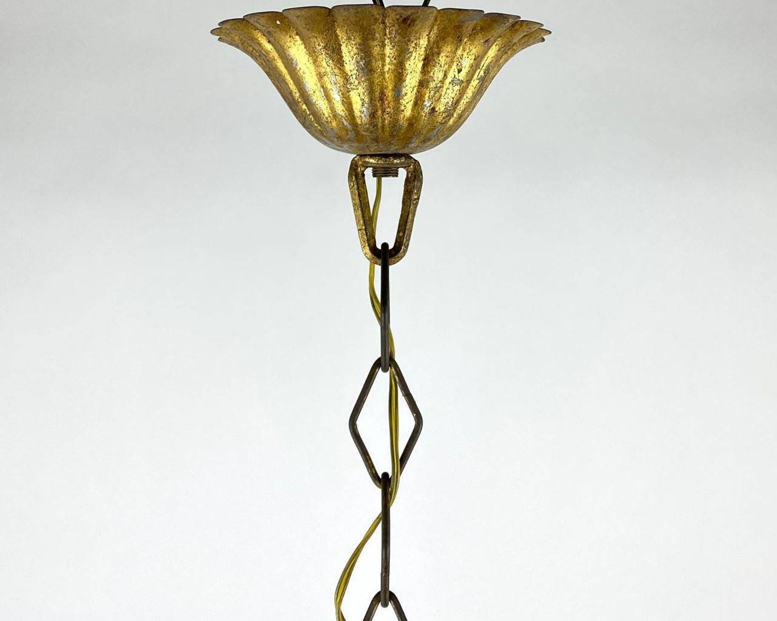 Brass Italian Vintage Chandelier Ears of Wheat, 1960s For Sale