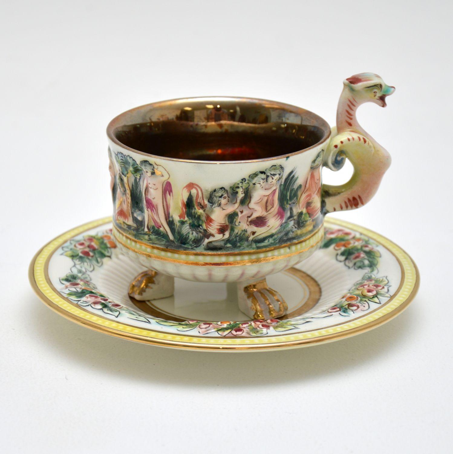 Mid-20th Century Italian Vintage China Tea Set, De Biagi RS Marino