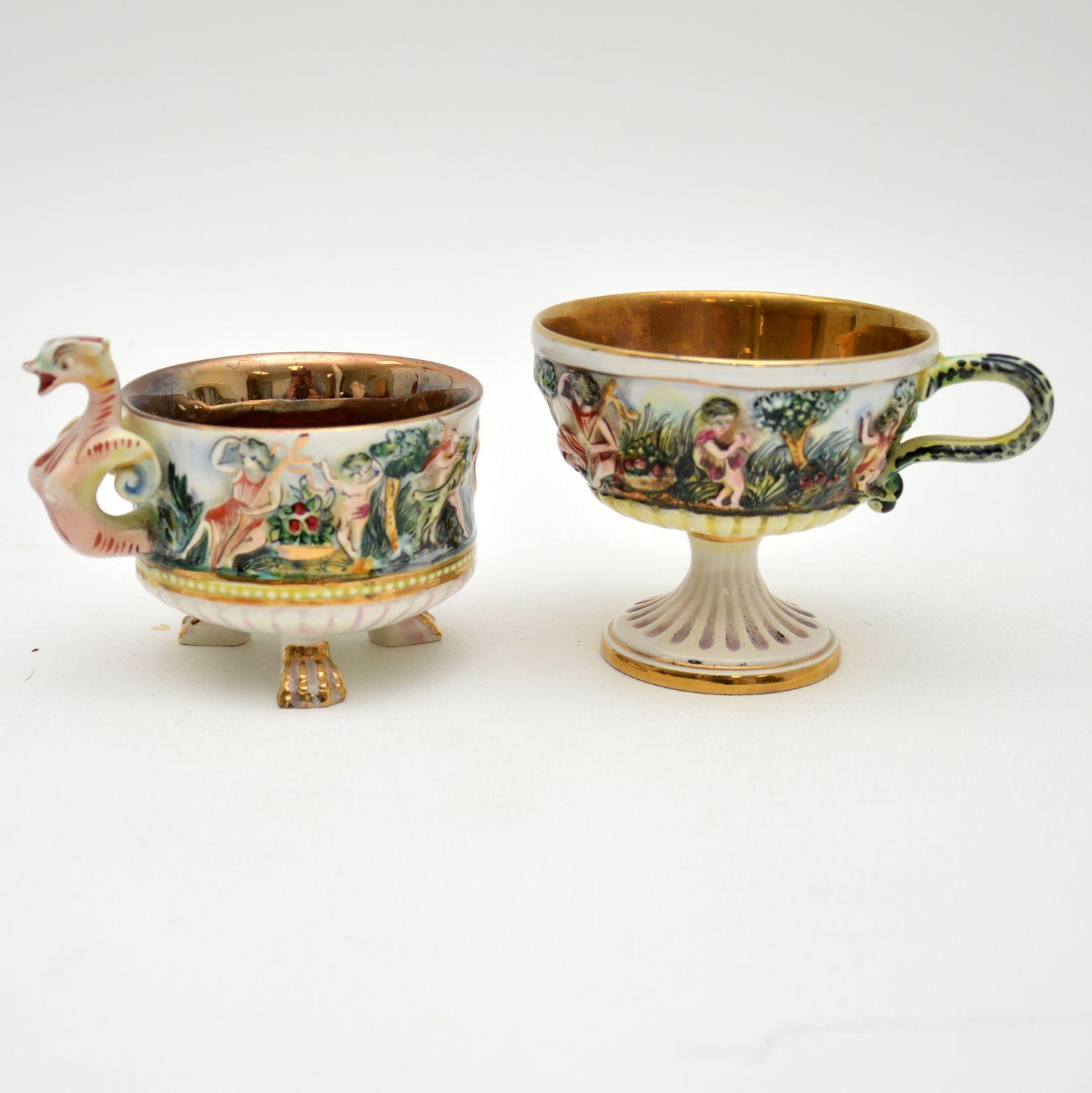 Louis XV Italian Vintage China Tea Set, De Biagi RS Marino