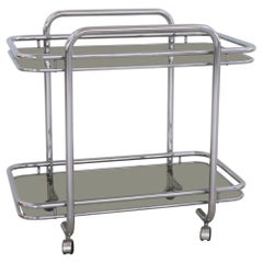 Italian Vintage Chrome Bar Cart or Serving Trolley, 1970s