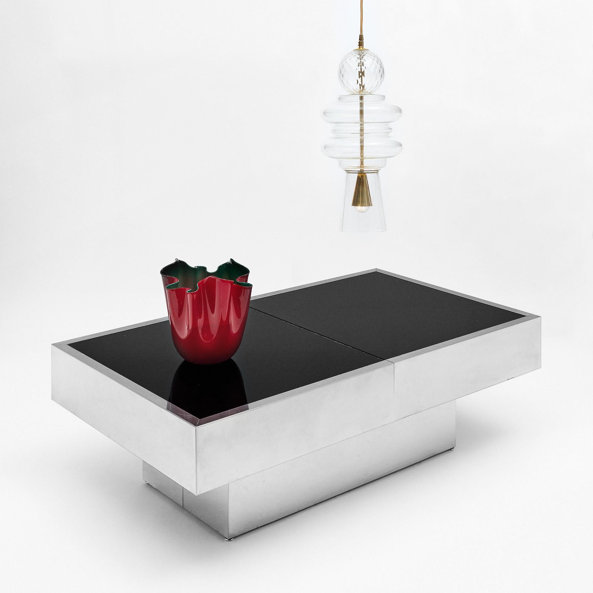 Italienischer verchromter Vintage-Couchtisch von Willy Rizzo 4