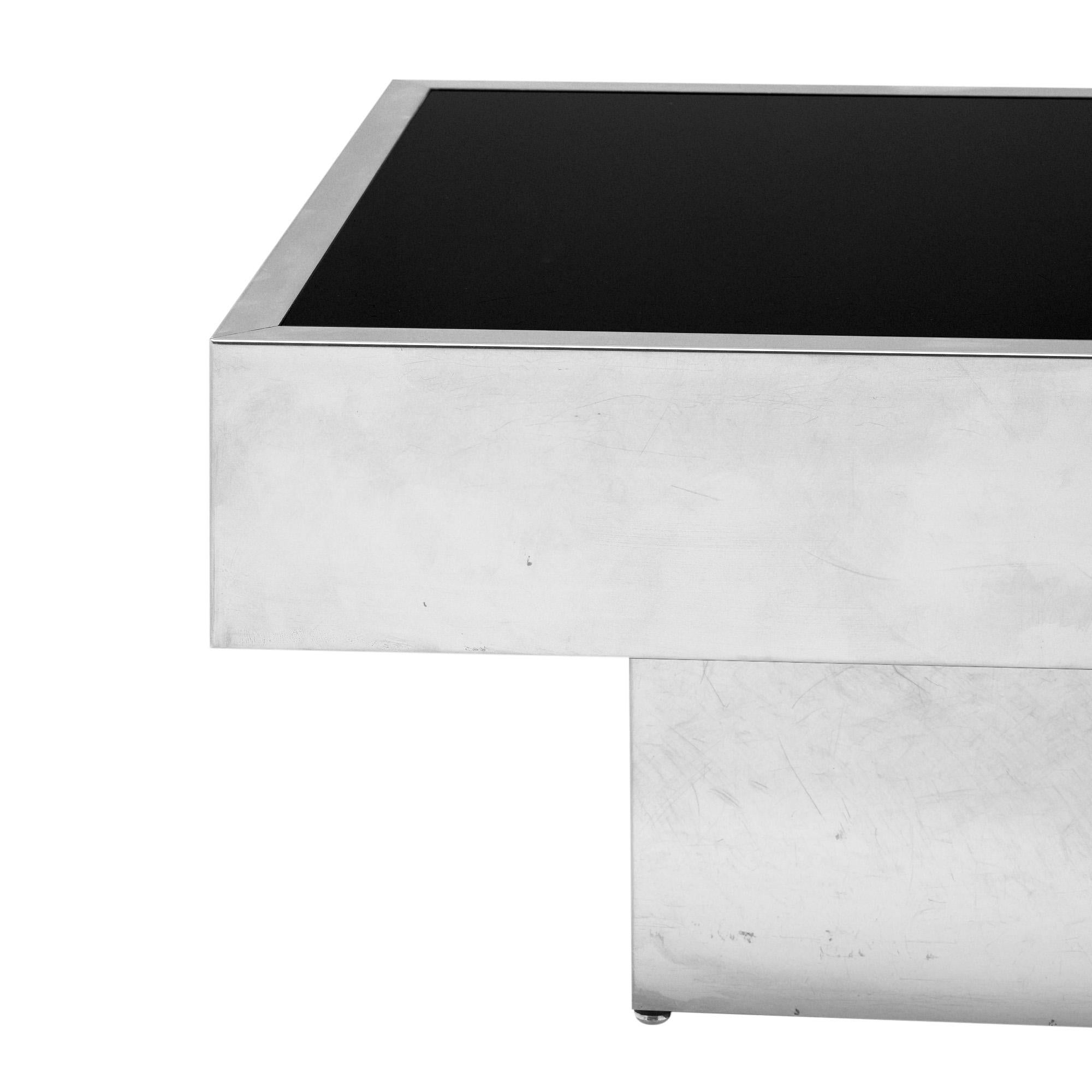 Italienischer verchromter Vintage-Couchtisch von Willy Rizzo 1