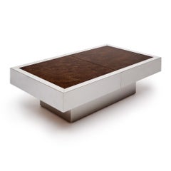 Mesa italiana vintage cromada de Willy Rizzo