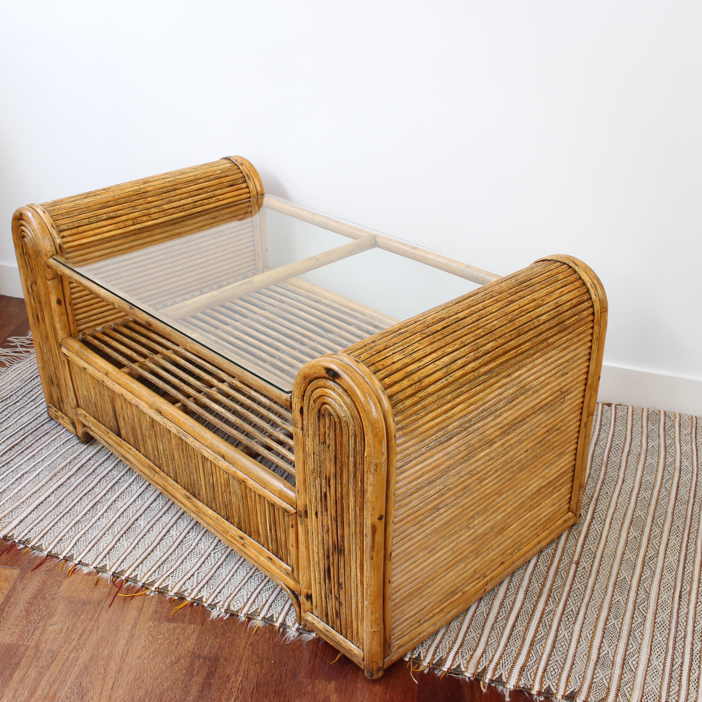 Italian Vintage Chubby Style Rattan Coffee Table (circa 1970s) 7