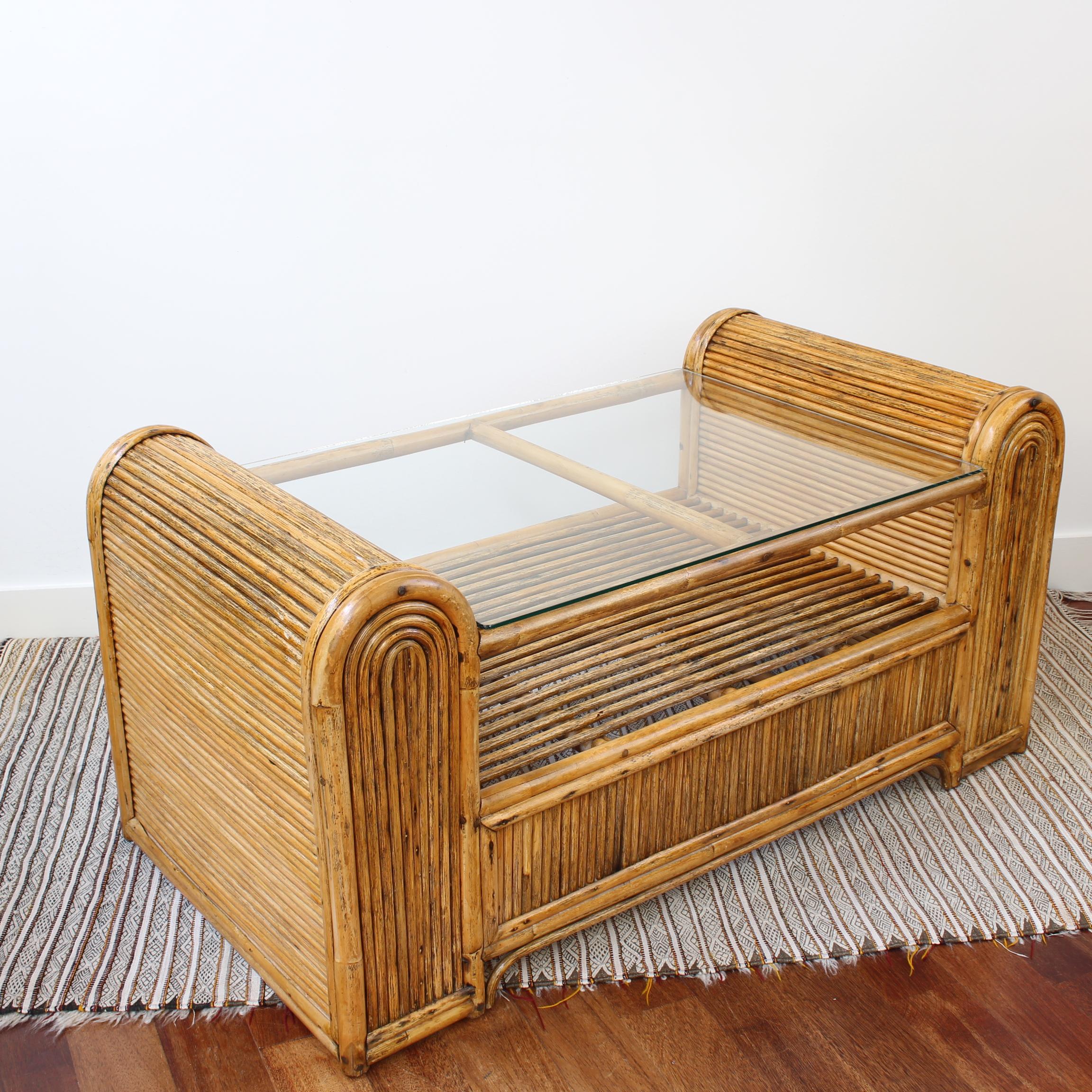 Italian Vintage Chubby Style Rattan Coffee Table (circa 1970s) 11