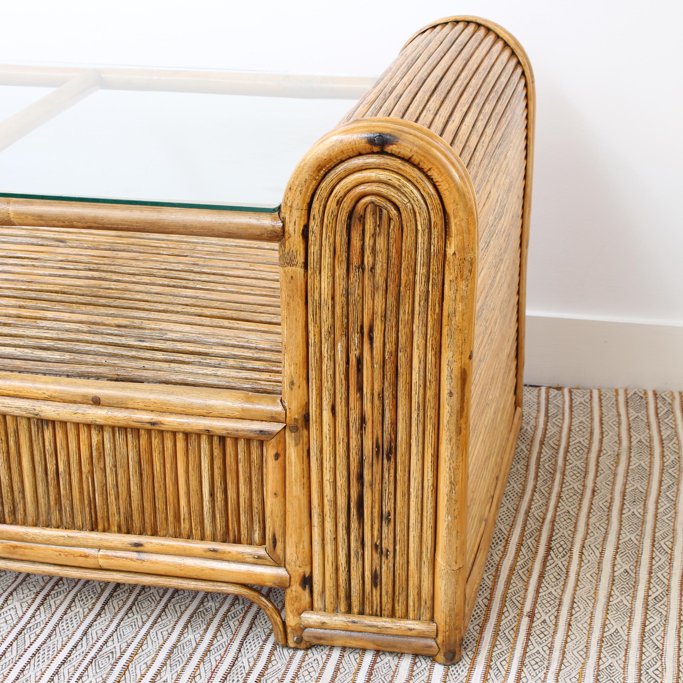 Italian Vintage Chubby Style Rattan Coffee Table (circa 1970s) 15