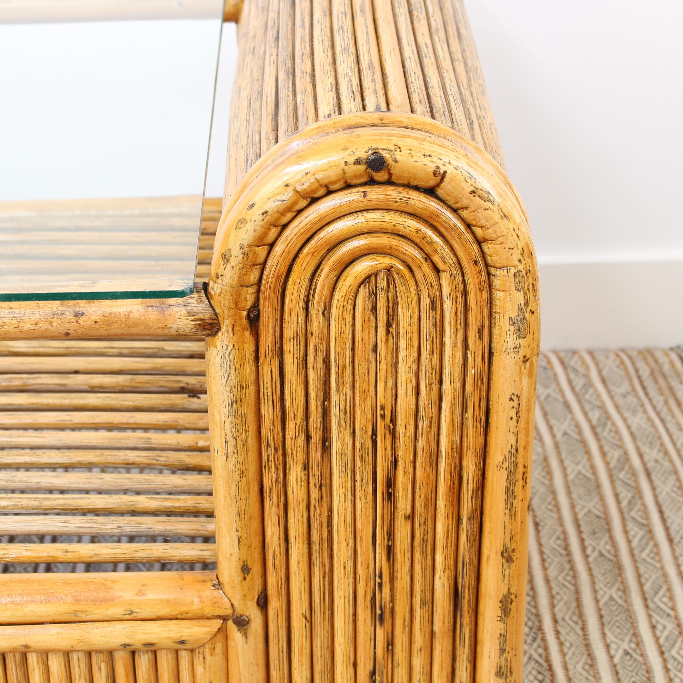 Italian Vintage Chubby Style Rattan Coffee Table (circa 1970s) 1