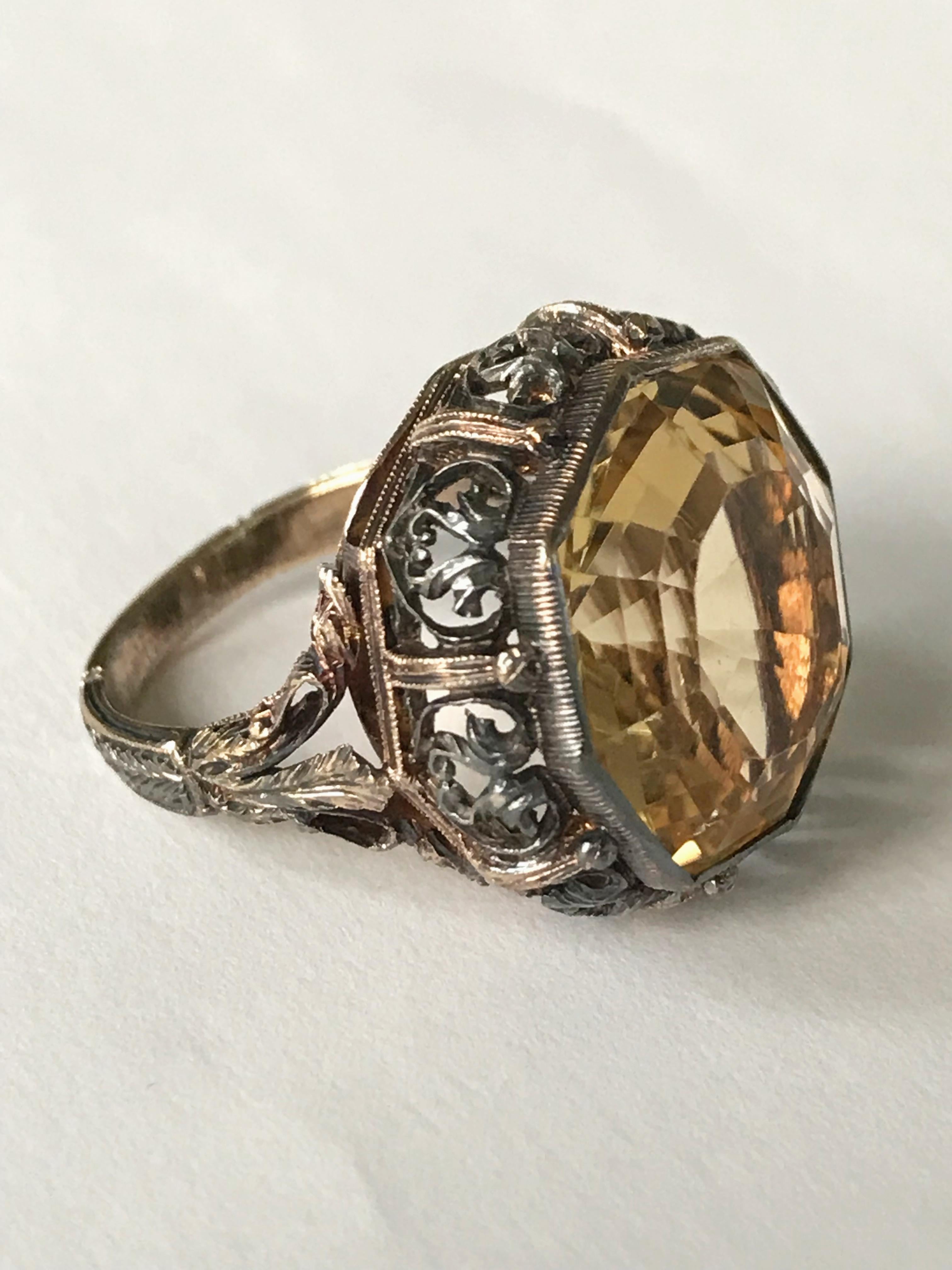 vintage citrine ring