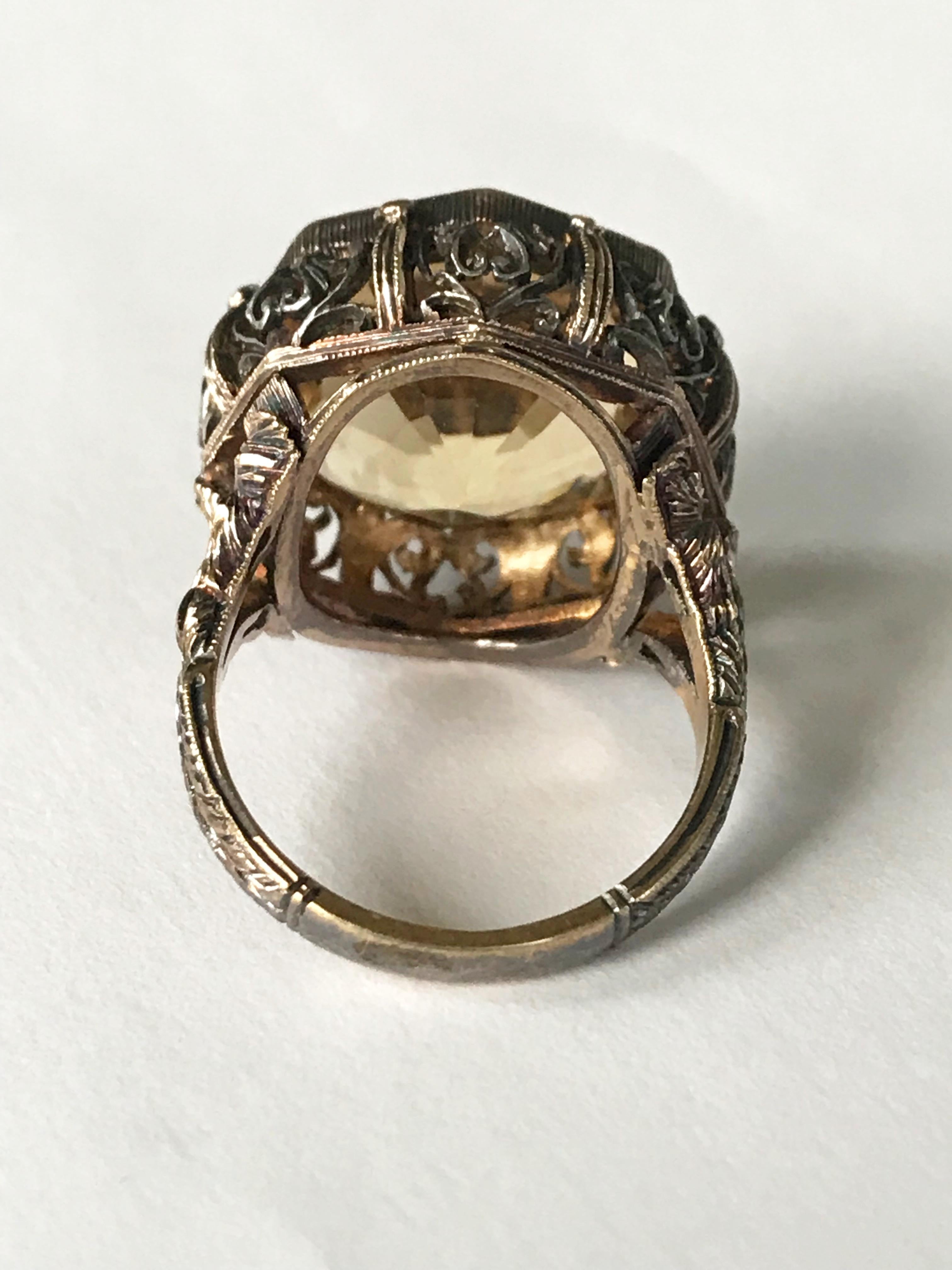 citrine vintage ring