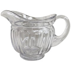 Italian Vintage Clear Melon Shape Glass Pitcher