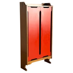 Italian Vintage Constructivist Wooden Cabinet, Mid-Century Modern 1960s Italy