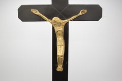 Italian Vintage Crucifix in Bronze and Iron