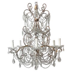 Italian Vintage Crystal Beaded Chandelier