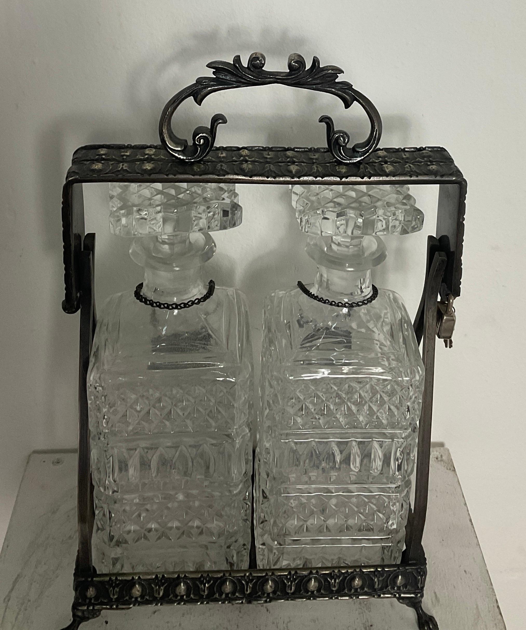 Italian Vintage Crystal Decanter Set For Sale 6