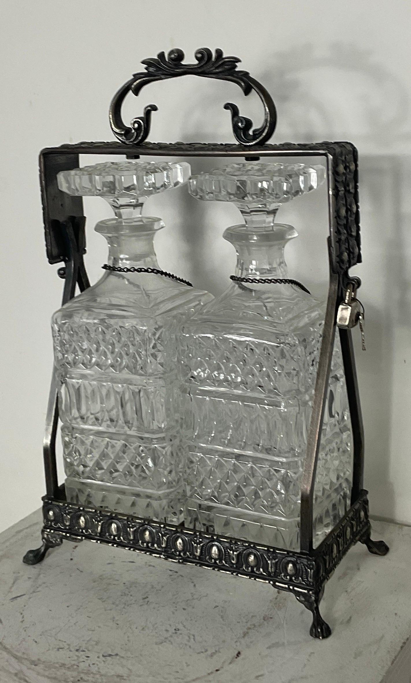 Italian Vintage Crystal Decanter Set For Sale 4