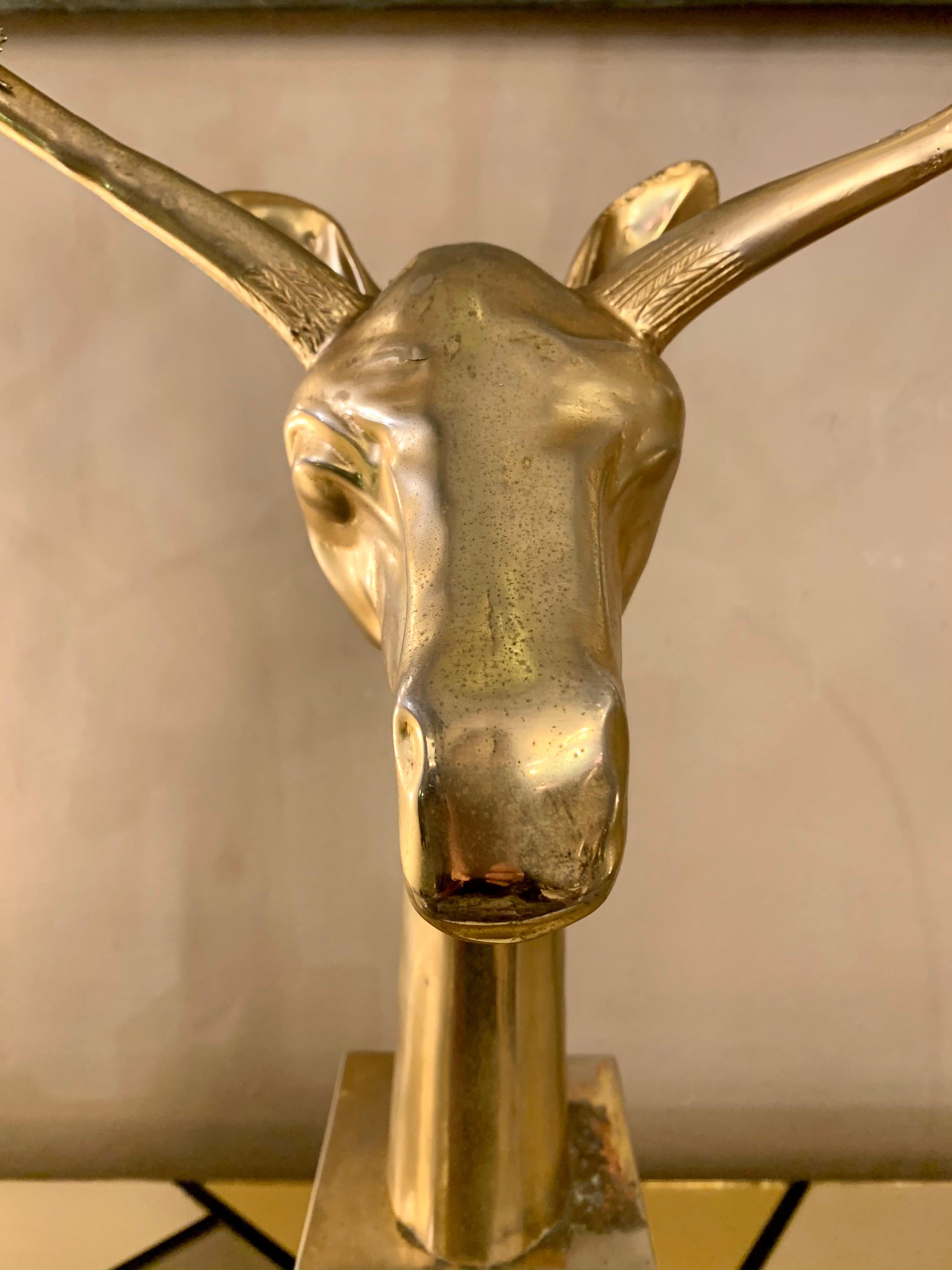 Italian Vintage Deer Brass Candelabra, 1950s 3