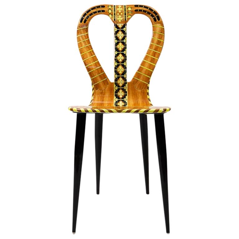 Italian Vintage Design “Musicale” Chair by Pierro Fornasetti, 1950s For Sale