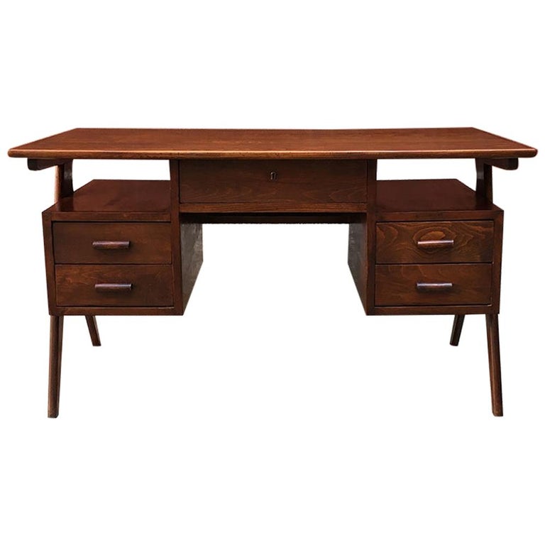 Italian Vintage Desk And Asymmetrical V Shaped Paw 1960s For Sale At 1stdibs