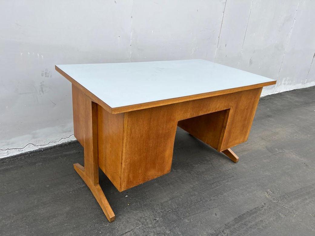 Brass Italian Vintage Desk in Style of Anonima Castelli For Sale