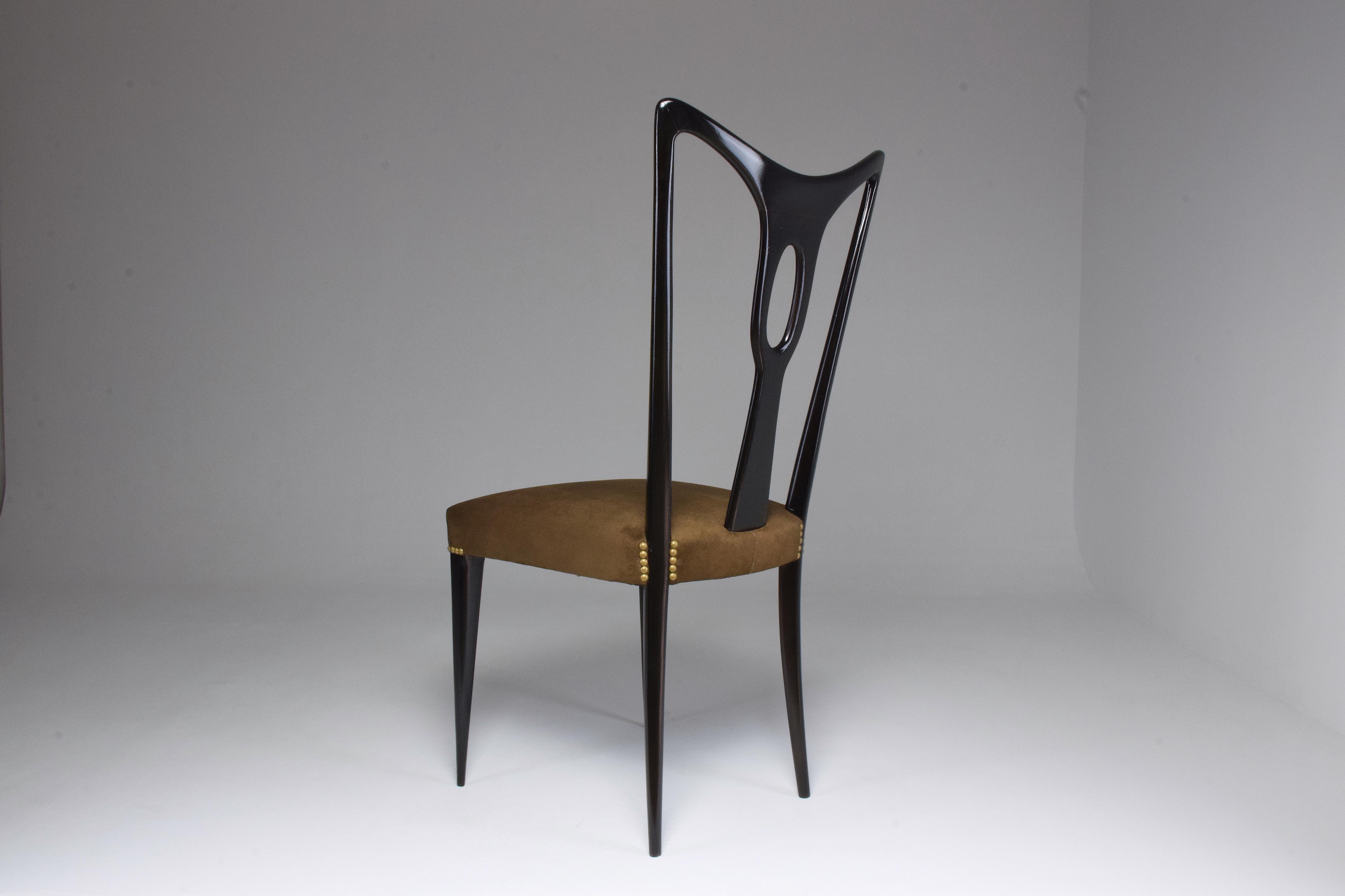Italian Vintage Dining Chairs Attributed to Guglielmo Ulrich, Set of Six, 1940s 5