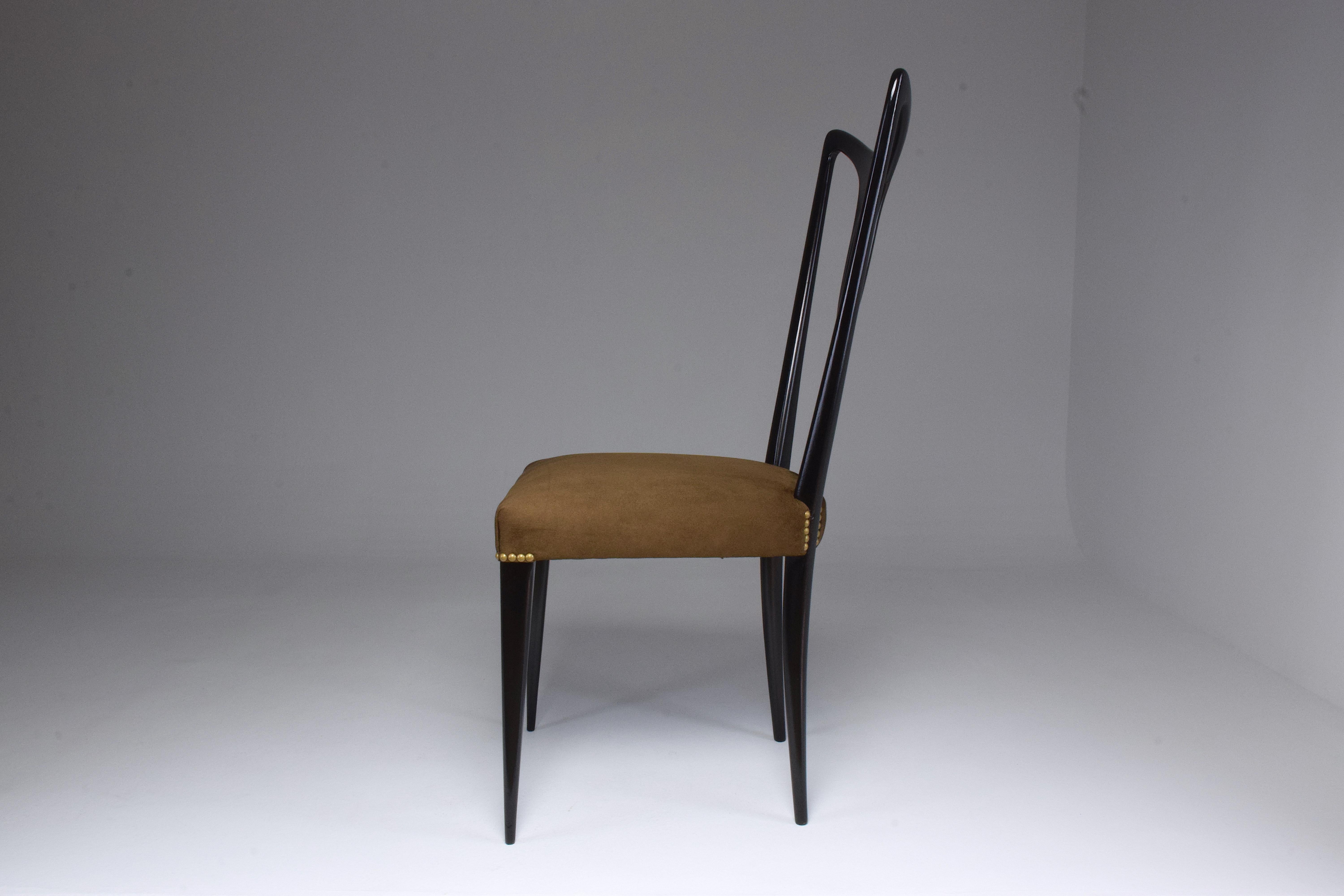 Italian Vintage Dining Chairs Attributed to Guglielmo Ulrich, Set of Six, 1940s 6