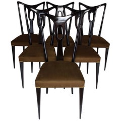 Italian Vintage Dining Chairs Attributed to Guglielmo Ulrich, Set of Six, 1940s
