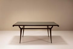 Italian Vintage Dining Table with Glass Top, Italy 1950s