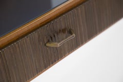 Italian Vintage Double Bed Headboard in Wood