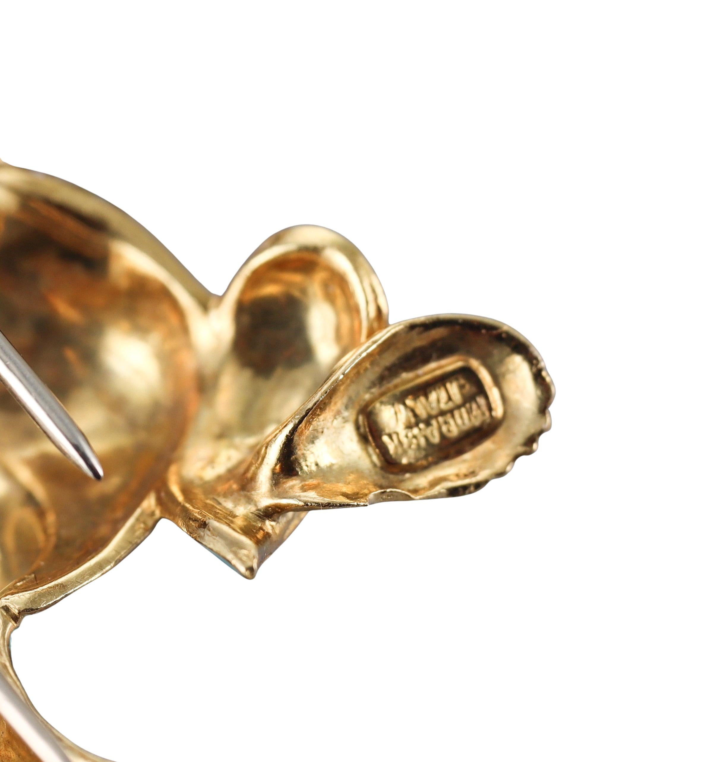 Italienische Vintage-Emaille-Diamant-Eichhörnchen-Brosche Damen im Angebot