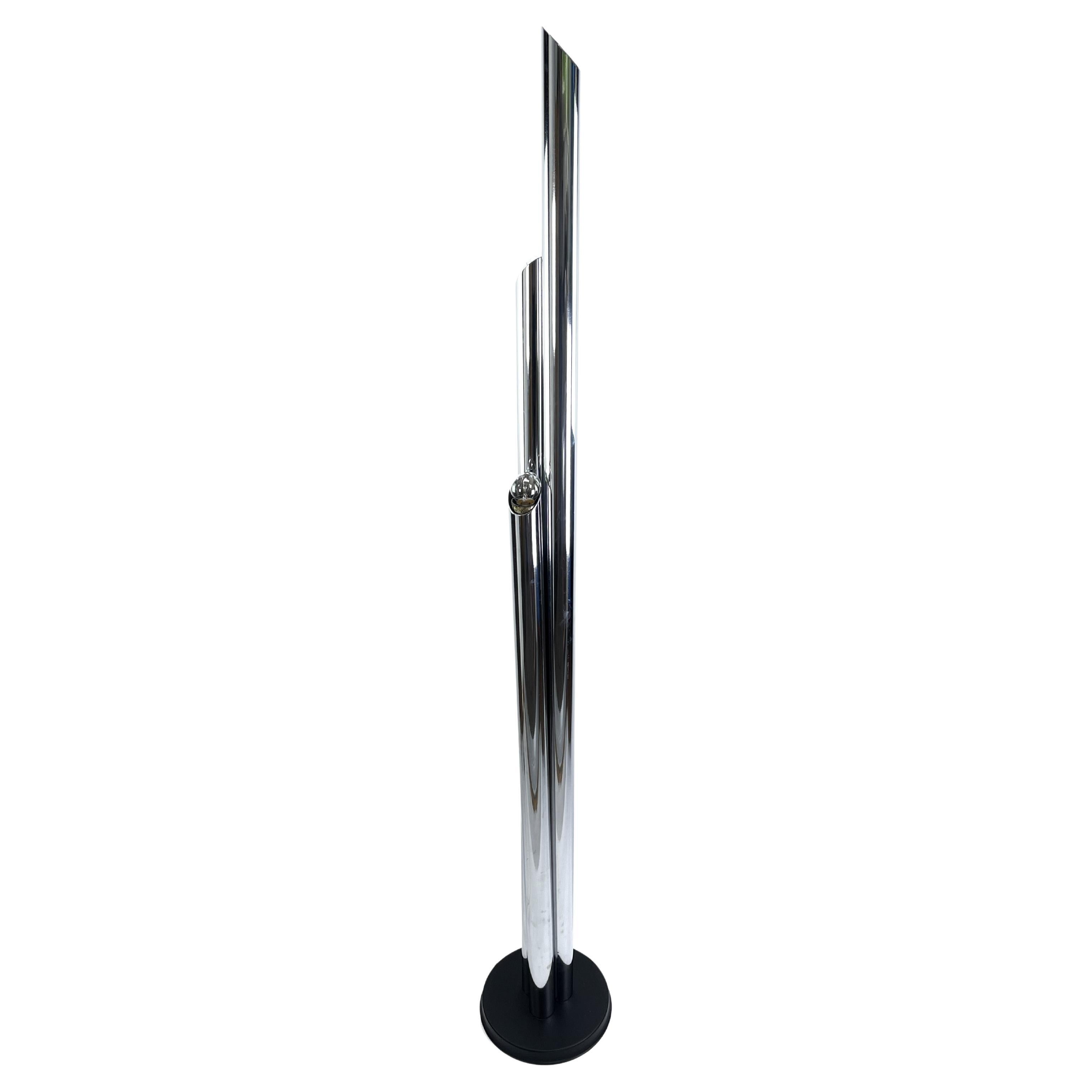 Italian Vintage Floor Lamp, chrome, Space Age, 1970s