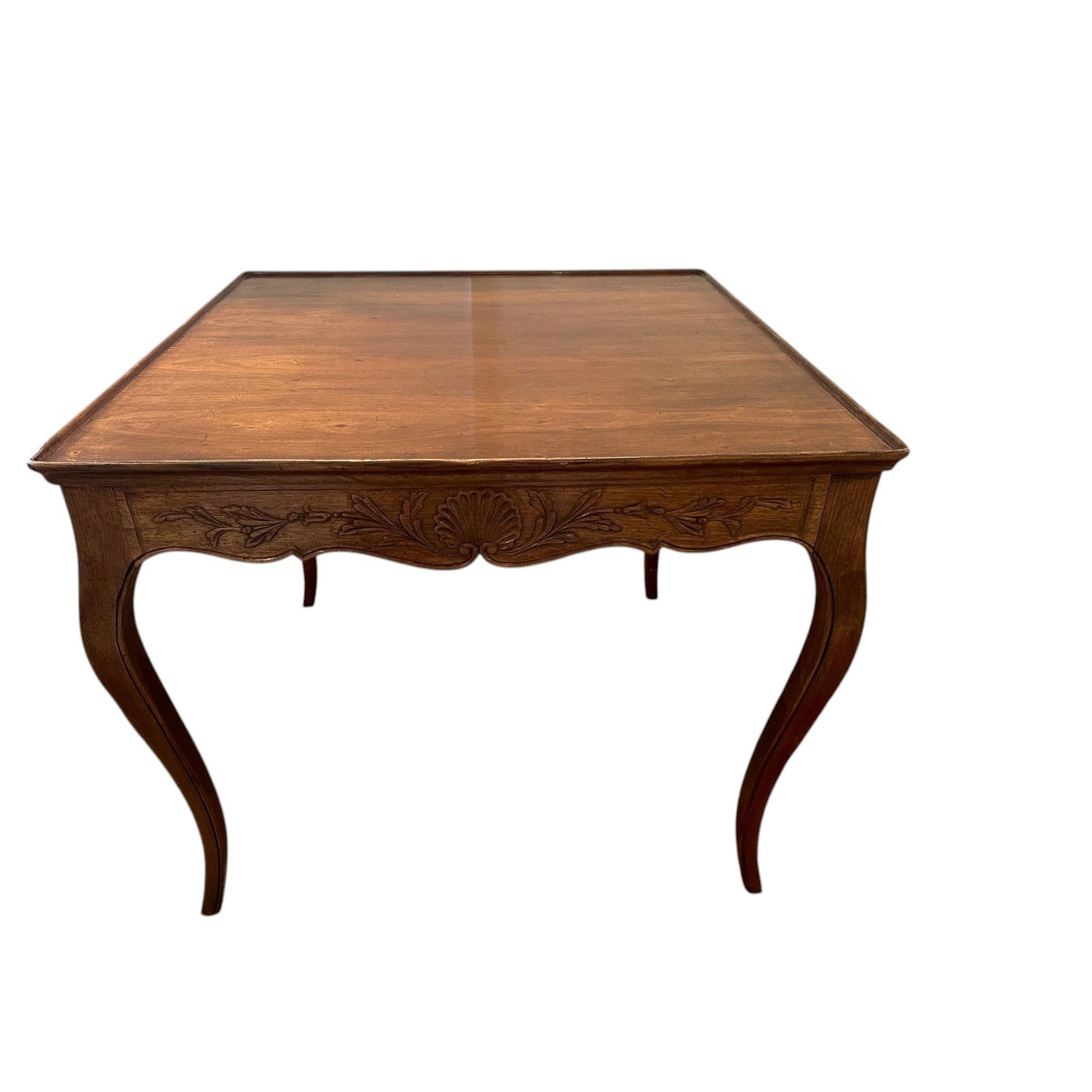 Italian Vintage Fruitwood Game Table with Beautiful Carving