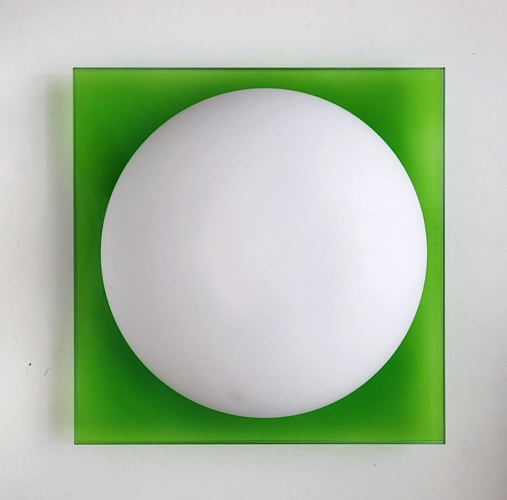 20th Century Italian Vintage Glass Ceiling or Wall Light Flushmount For Sale