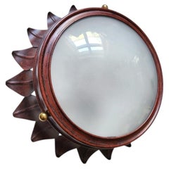 Italian Vintage Glass Metal Brass Ceiling Light Flush Mount Chandelier, 1970s
