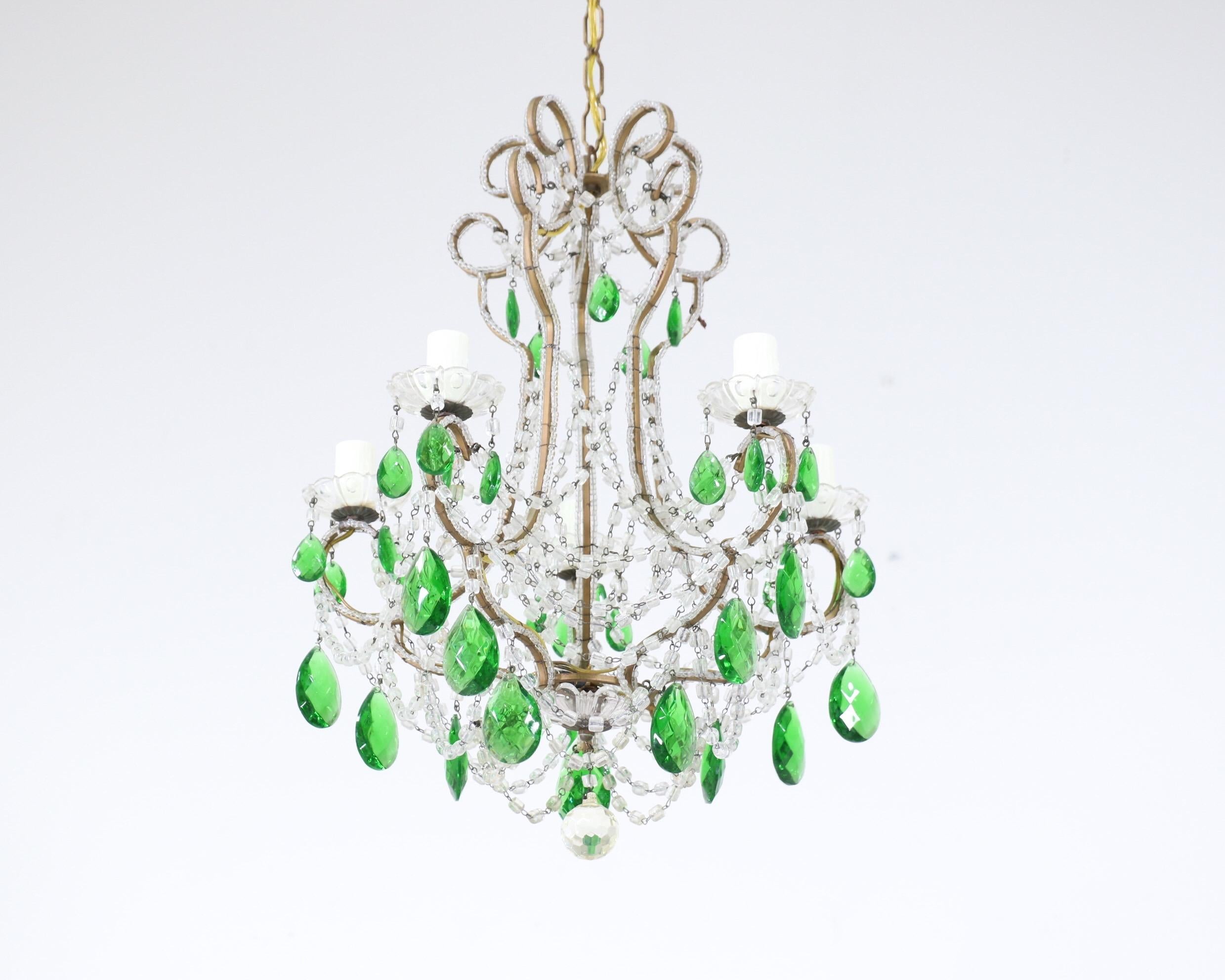 vintage green chandelier