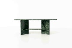 Italian Vintage Green Marble Coffee Table, 1980s