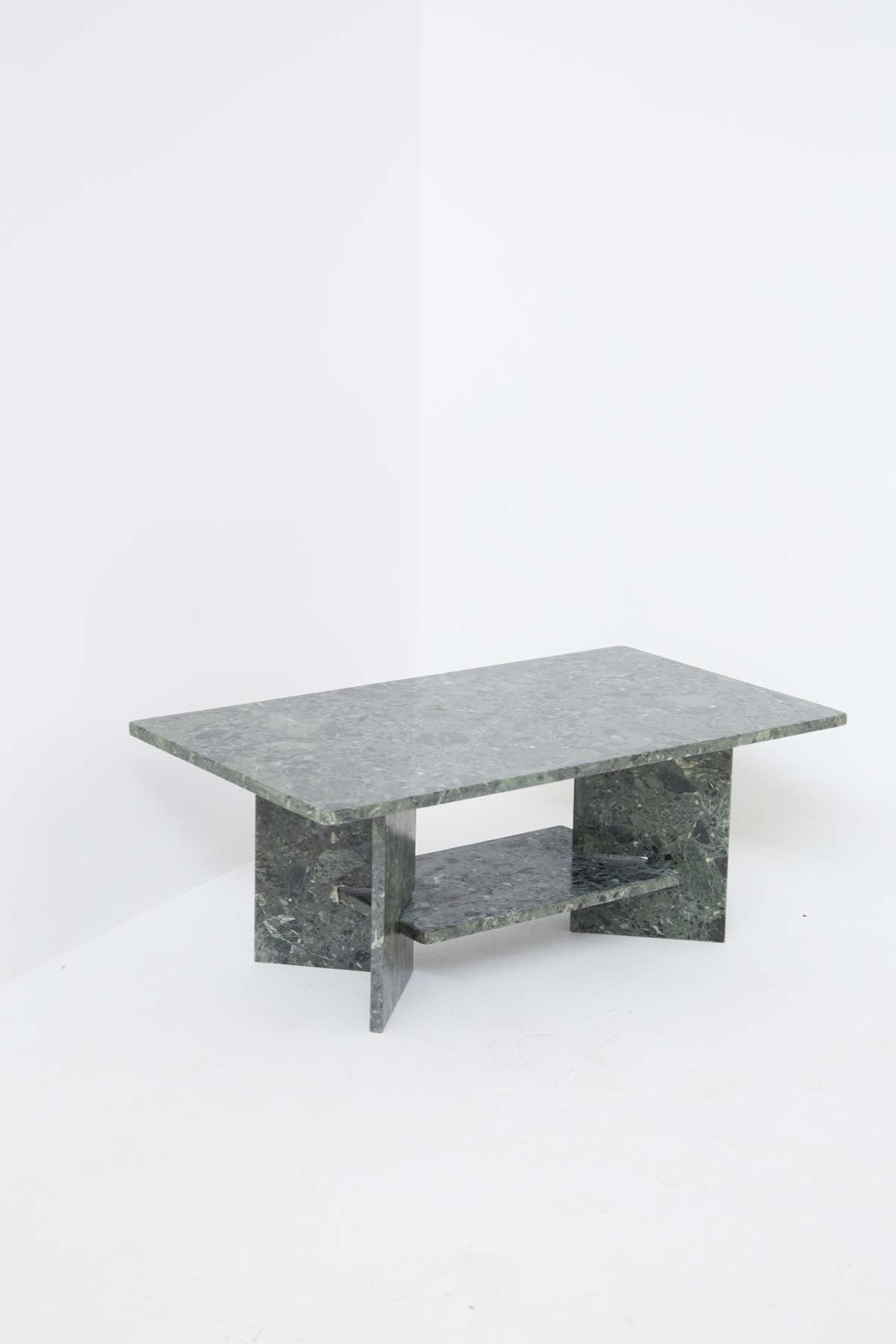 Italian Vintage Green Marble Coffee Table In Good Condition In Milano, IT