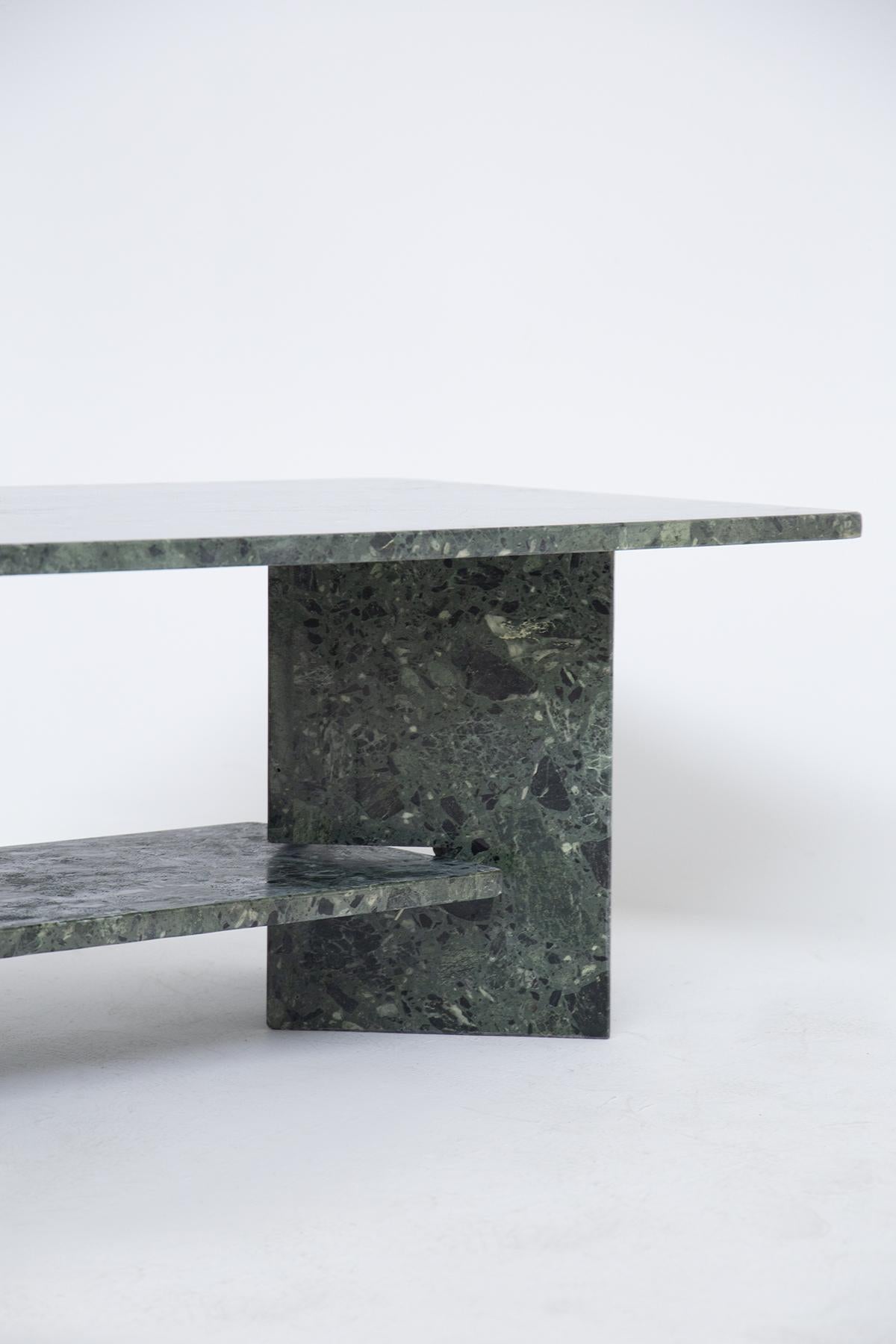 Late 20th Century Italian Vintage Green Marble Coffee Table