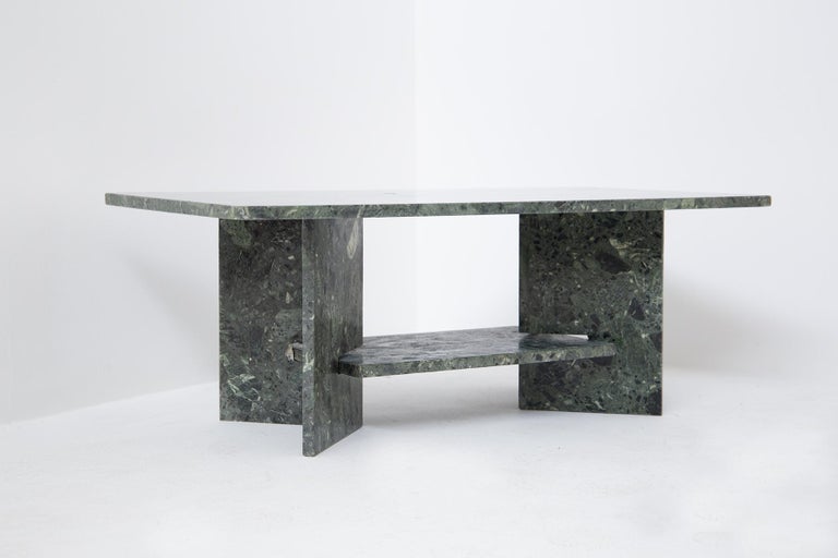Italian Vintage Green Marble Coffee Table at 1stDibs