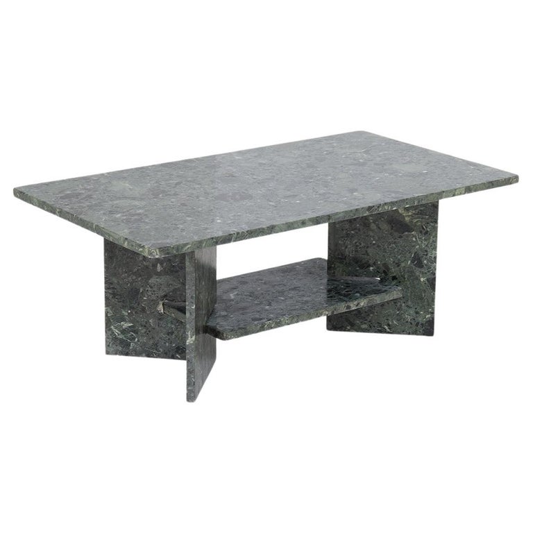 Italian Vintage Green Marble Coffee Table at 1stDibs