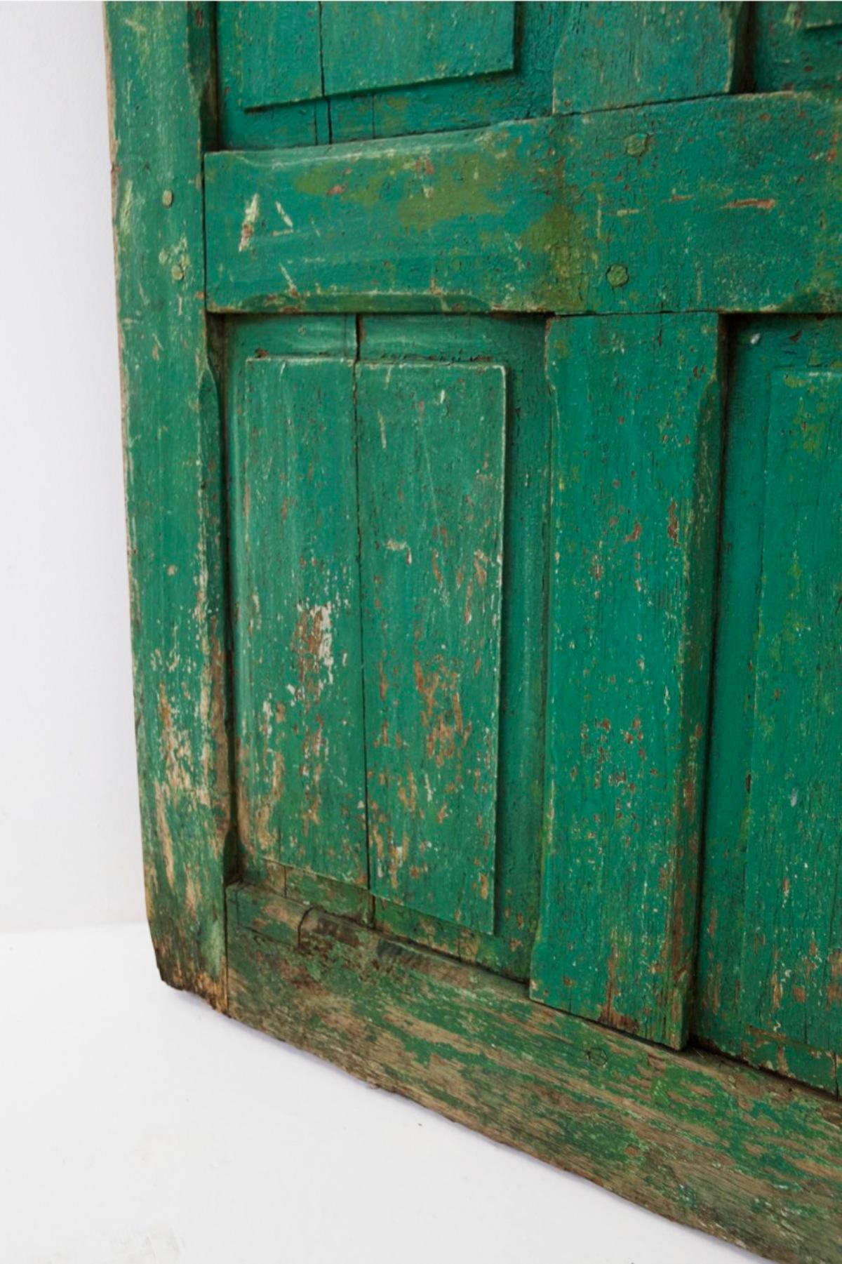 Italienische Vintage-Tür aus grünem Holz von Capri im Angebot 3