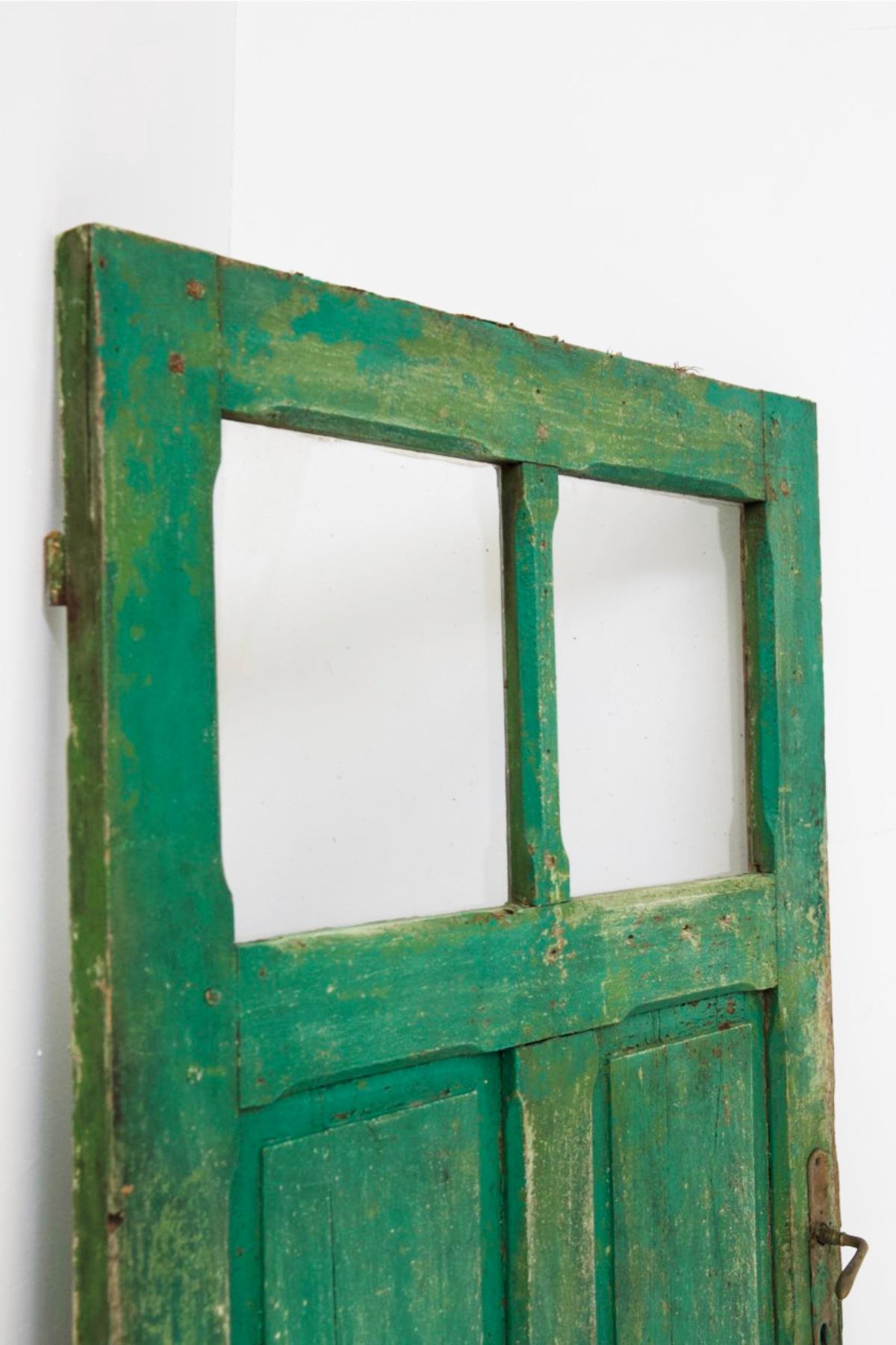 Italienische Vintage-Tür aus grünem Holz von Capri im Angebot 4
