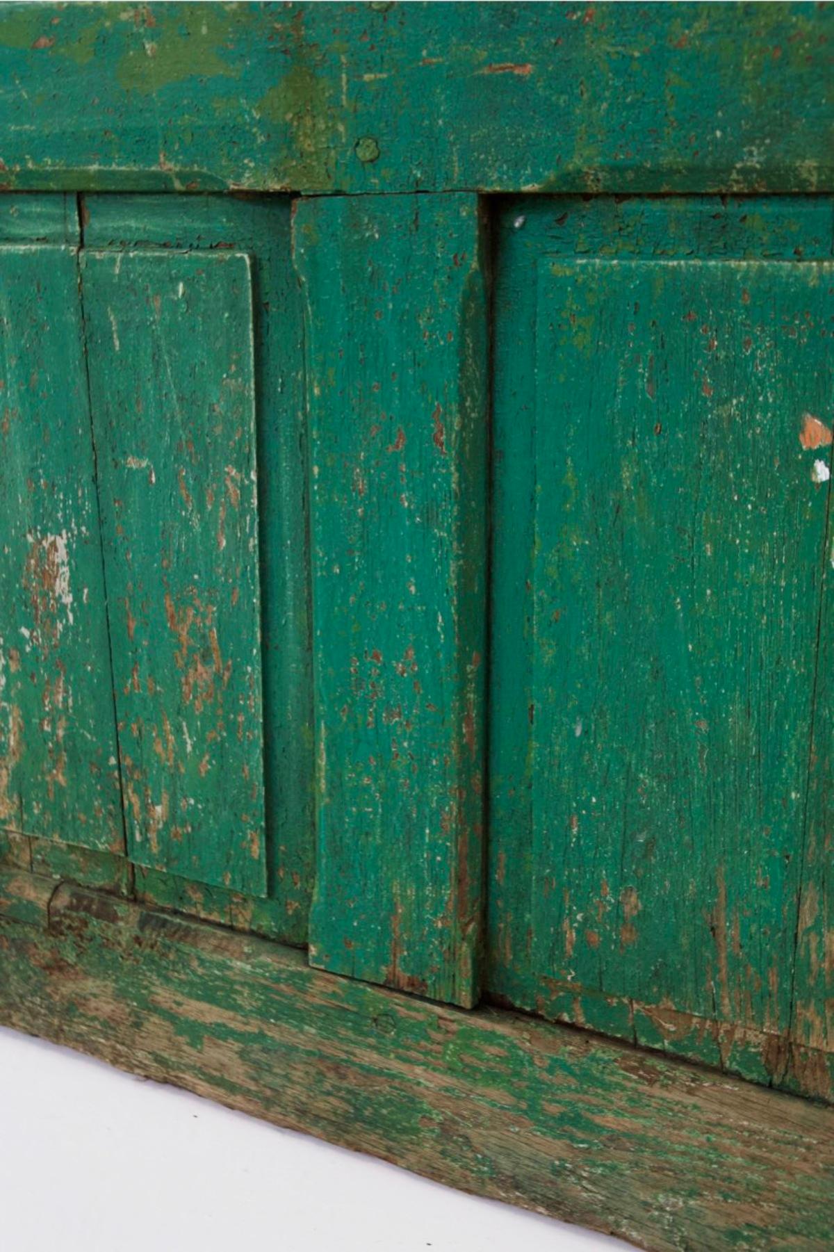 Italian Vintage Green Wooden Door from Capri For Sale 3