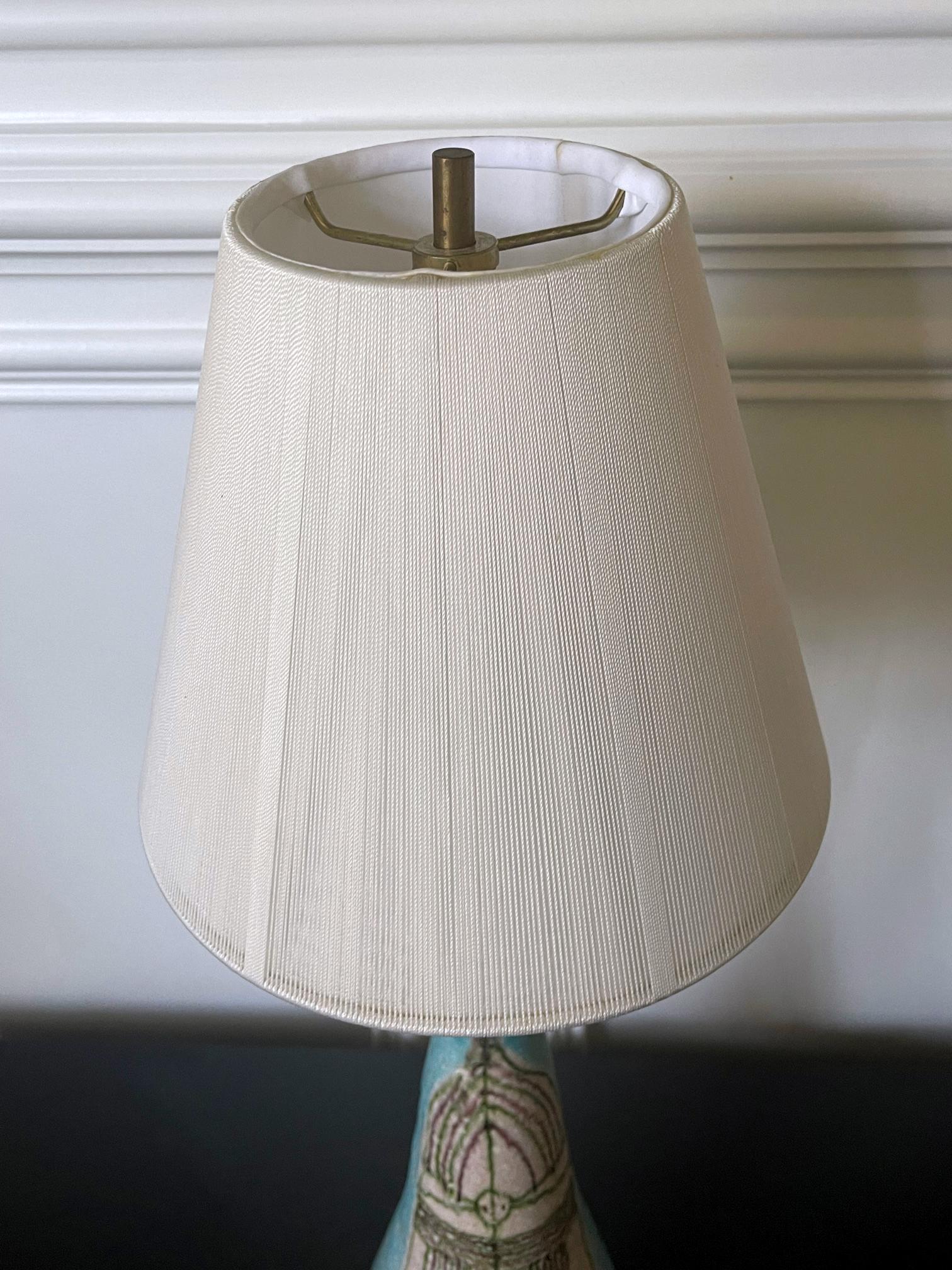Italian Vintage Guido Gambone Ceramic Table Lamp For Sale 10