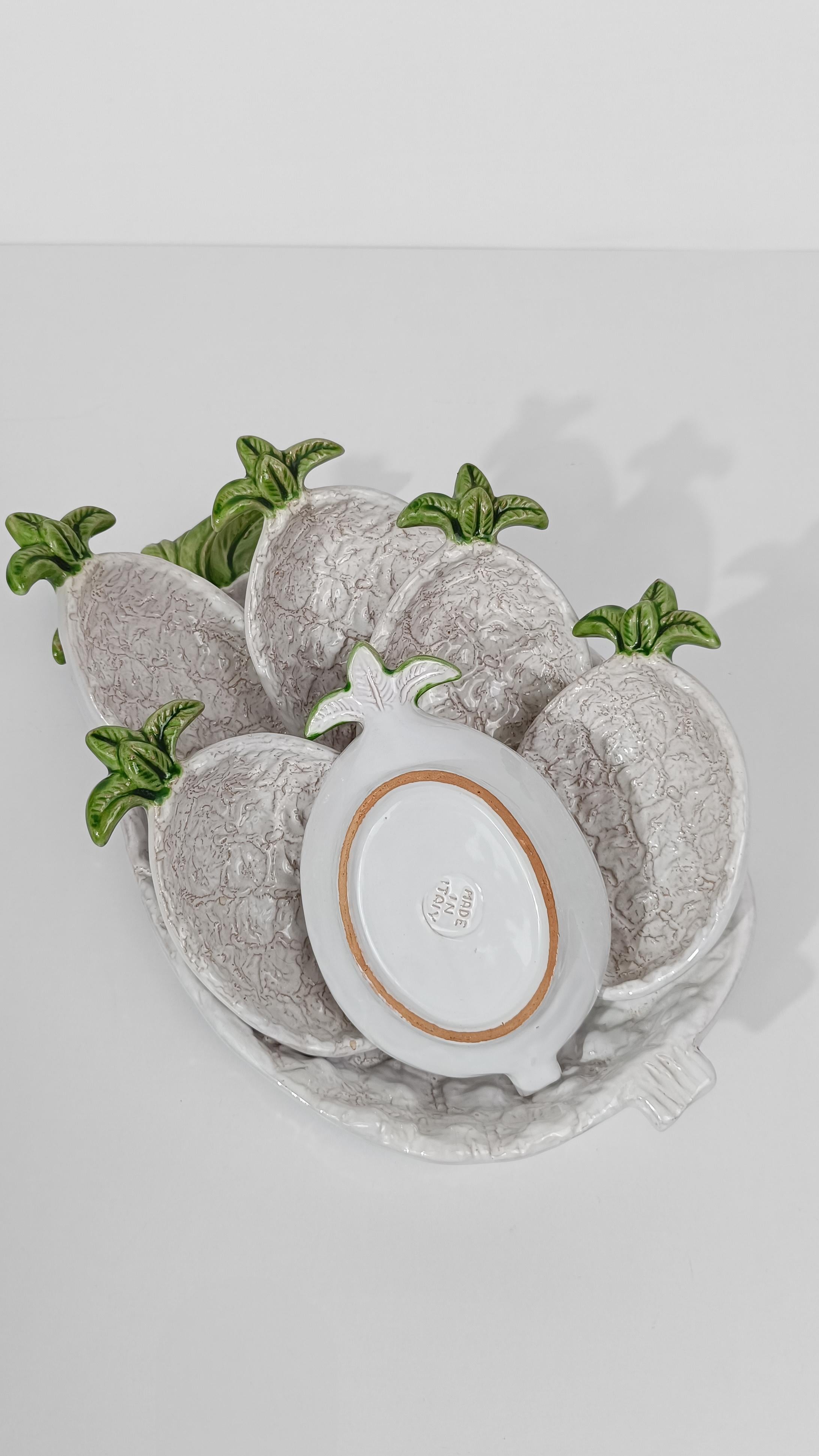 Ensemble de bols artisanaux italiens vintage en forme d'ananas par Italica ARS en vente 4