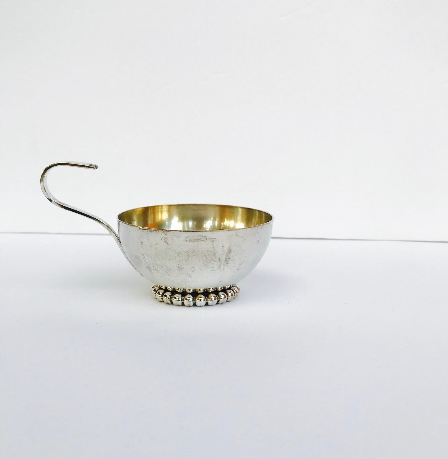 Italian Vintage Handmade Silver Creamer and Sugar Serving Set, 1970s 2