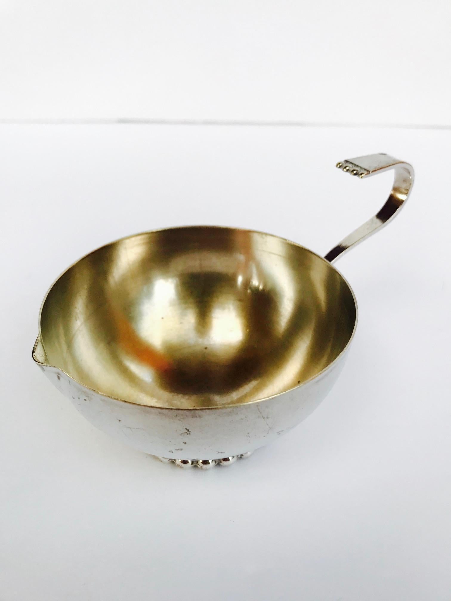 Italian Vintage Handmade Silver Creamer and Sugar Serving Set, 1970s 3