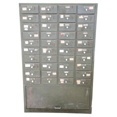 Italian Used Industrial Large Apothecary Multi Drawers in Metal