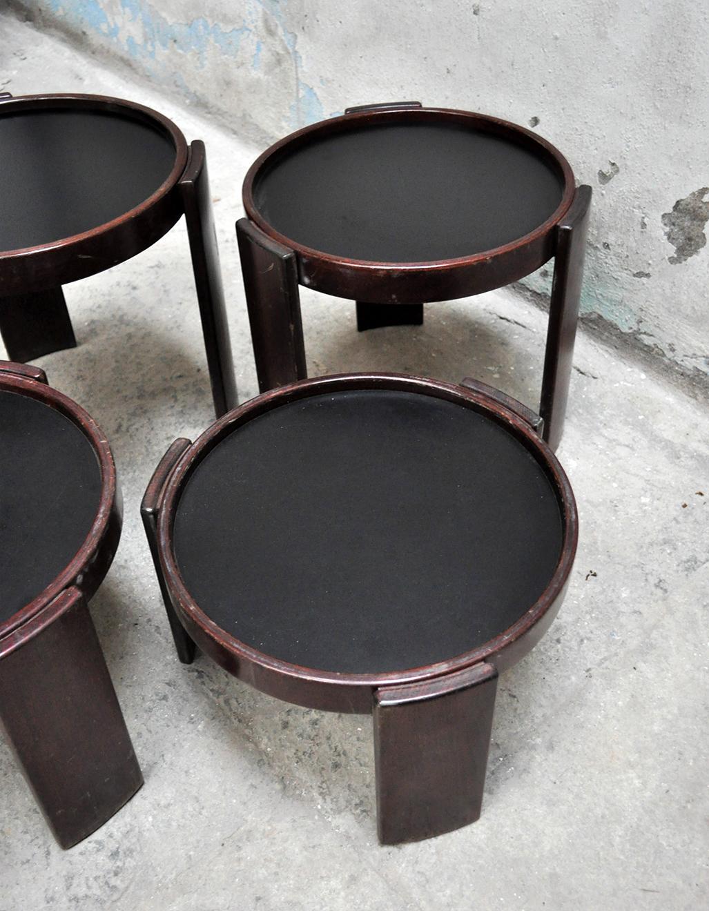 Beech Italian Vintage Interlocking Tables by Gianfranco Frattini for Cassina, 1960s For Sale