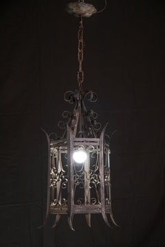 Italian Vintage Iron Lantern, "Outdoor", 1960s