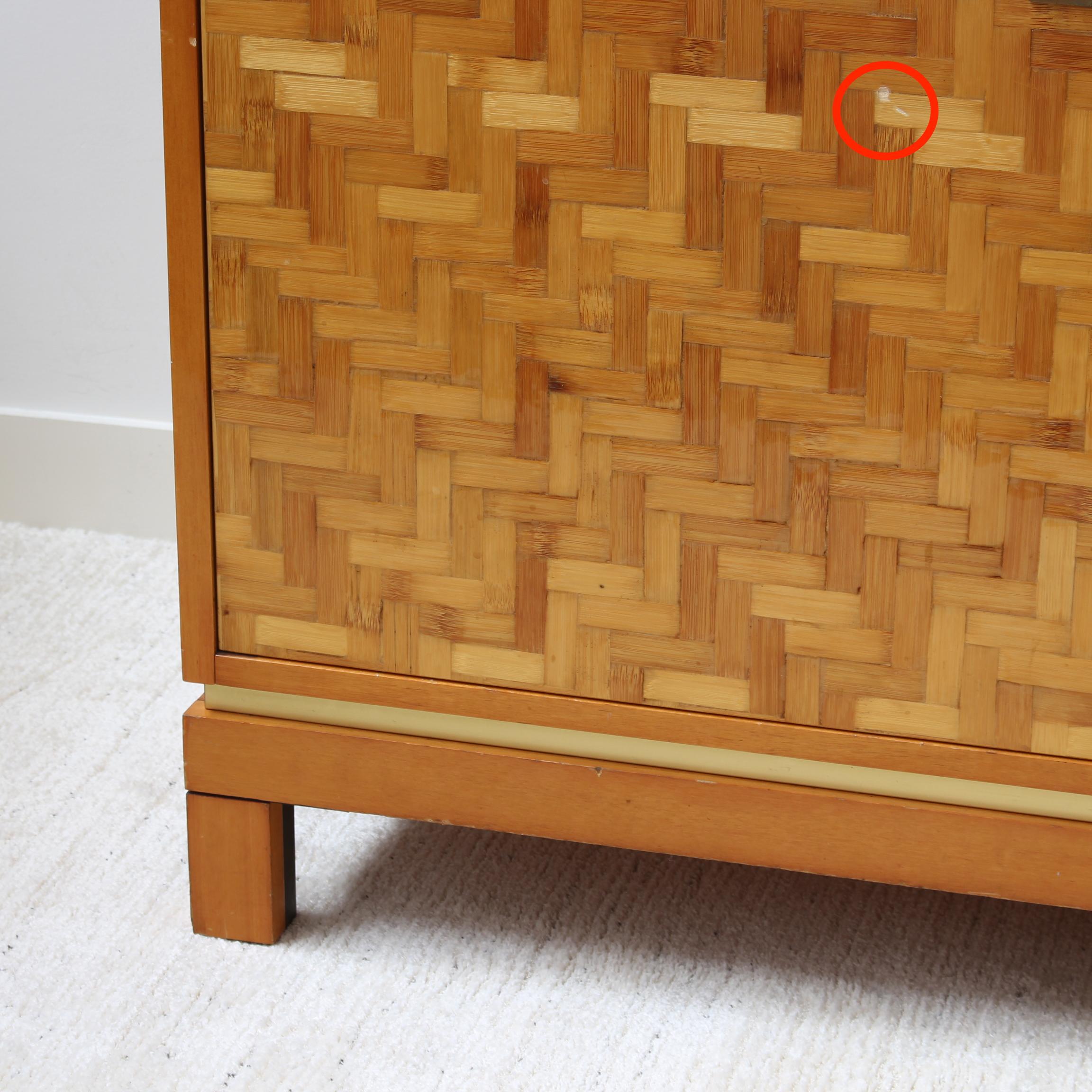 Italian Vintage Lacquered Bamboo Marquetry Credenza (circa 1970s) For Sale 12